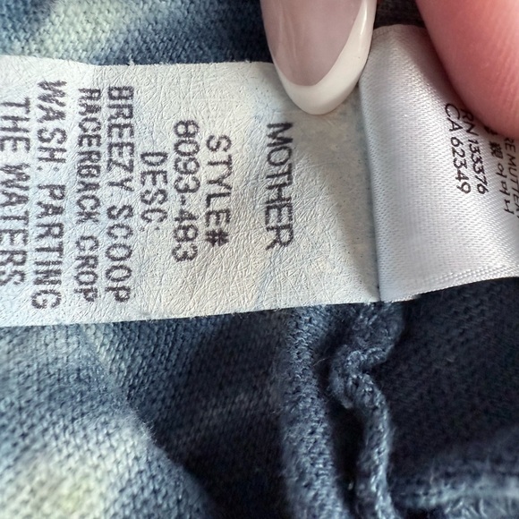 MOTHER Scoop Racerback Tank Size S Blue Tie Dye Stretch Beach Summer - Picture 12 of 13